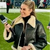 Erin Andrews Black Leather Shearling Jacket