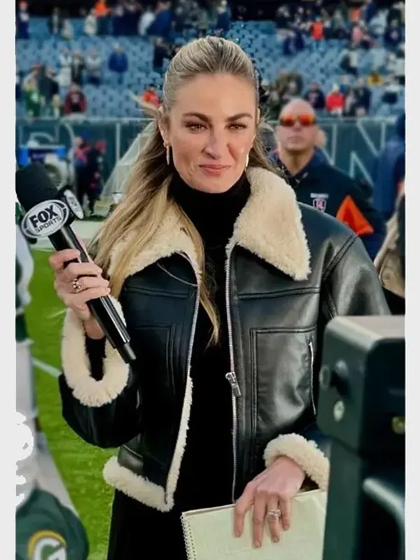 Erin Andrews Leather Shearling Jacket