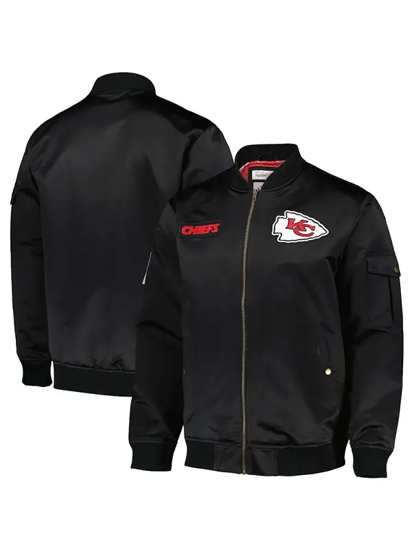 Kansas City Chiefs Team Leader Satin Bomber Jacket