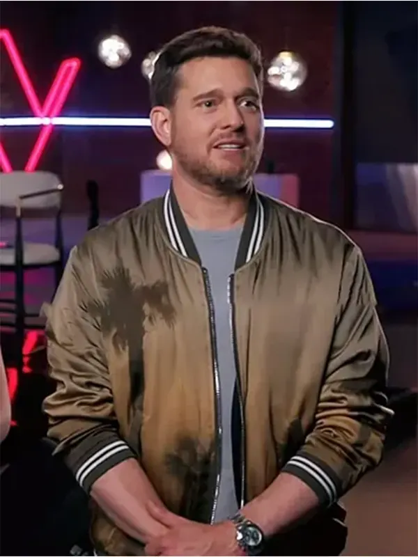 Michael Bublé Palm Tree Print Bomber Jacket