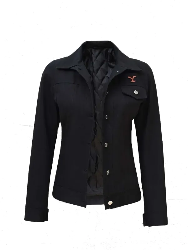 Rip Wheeler Yellowstone Black Jacket For Women