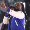 Shaboozey Thanksgiving Halftime Show Lions Jacket Blue