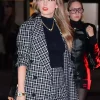 Taylor Swift Black Plaid Coat