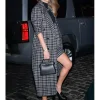 Taylor Swift Black Plaid Trench Coat