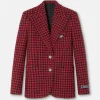 Taylor Swift Versace Red and Black Tweed Masculine Blazer