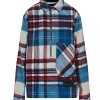 We11done half-zip plaid shirt jacket