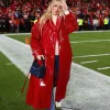 Brittany Mahomes Patent Leather Coat red