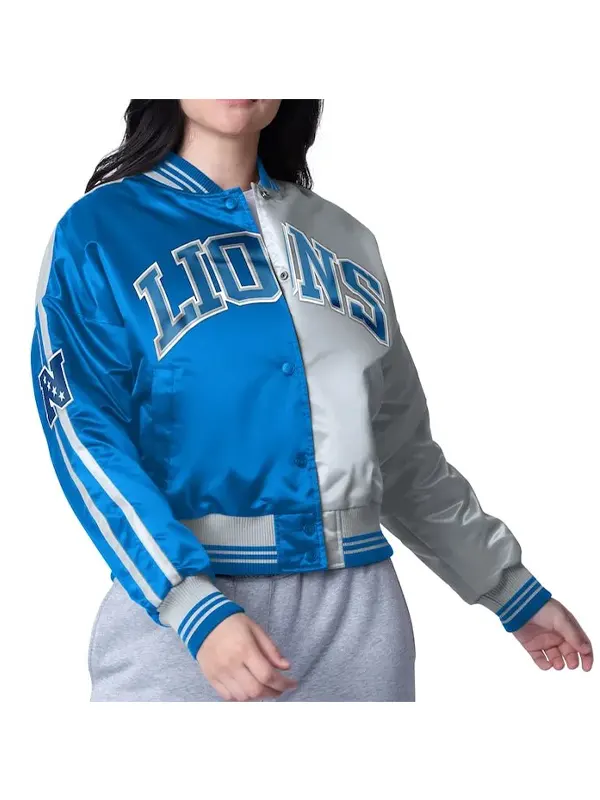 Detroit Lions Cropped Full-Snap Jacket