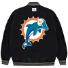 GOLF WANG Miami Dolphins Satin Bomber Jacket Black