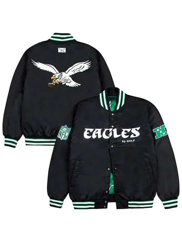 GOLF WANG Philadelphia Eagles Satin Bomber Jacket