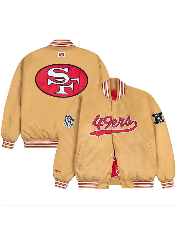 GOLF WANG San Francisco 49ers Satin Bomber Jacket