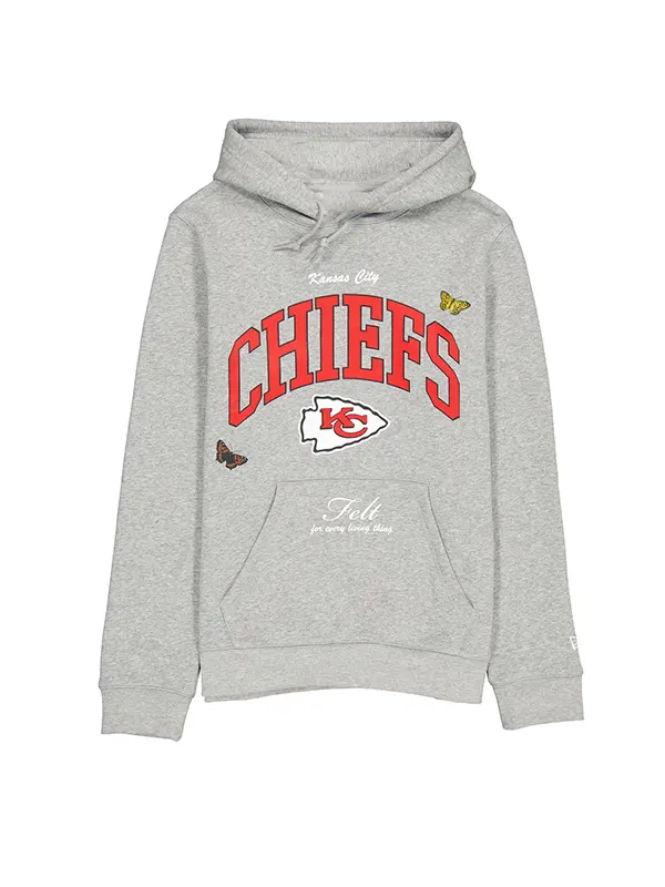 Kansas City Chiefs FELT Gray Hoodie