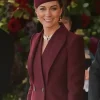 Kate Middleton Alexander McQueen Long Burgundy Coat