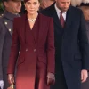 Kate Middleton Long Burgundy Coat