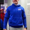 NFL Buffalo Bills Sean Mcdermott Sideline Club Blue Pullover Hoodie