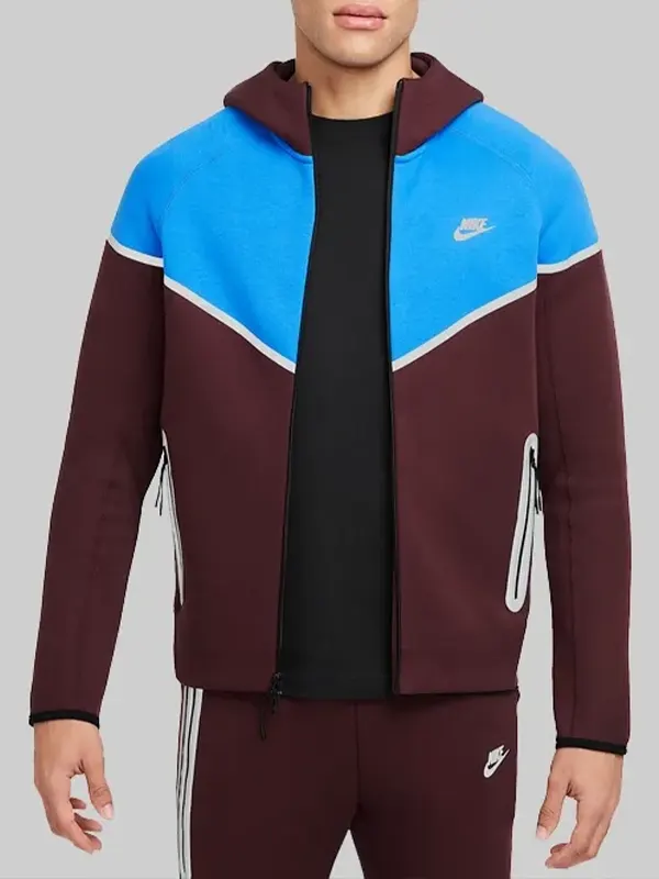 Nike Tech Windrunner Burgundy Reflective Jacket