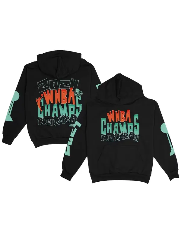 Playa Society New York Liberty 2024 WNBA Champions Hoodie Black