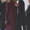 Princess Of Wales Kate Middleton Burgundy Coat