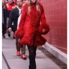 Taylor Swift Chiefs Game Red Charlotte Simone Lulu Faux Fur Suede Coat