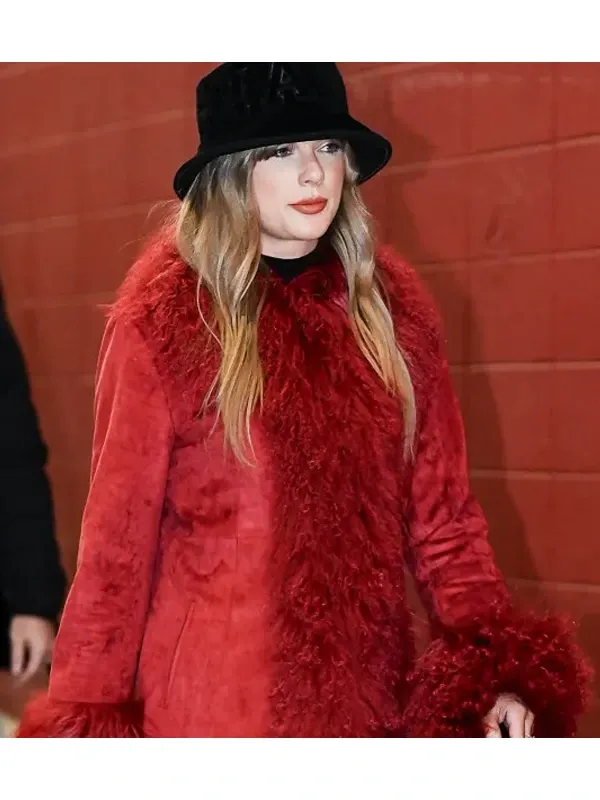 Taylor Swift Red Fur Coat