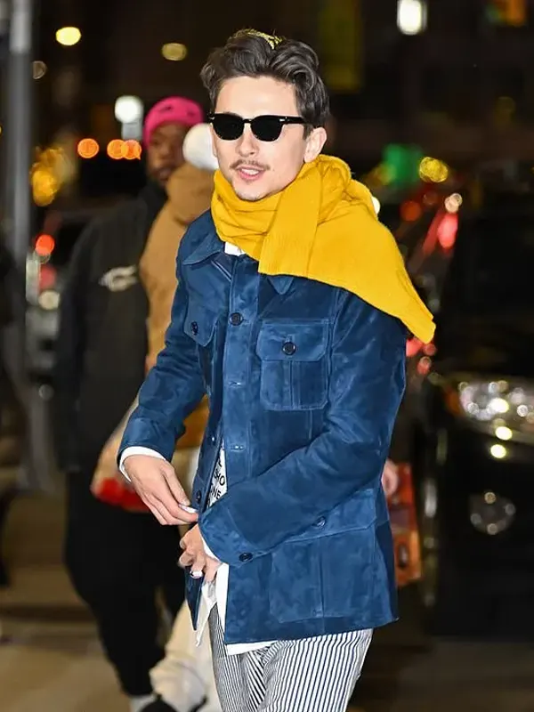 Timothée The Late Show with Stephen Colbert Suede Coat