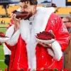 Travis Kelce Red Puffer Christmas Coat