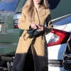 Angelina Jolie Camel Brown Coat