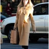 Angelina Jolie Los Feliz Camel Brown Wool Trench Coat