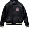 Avirex Icon Leather Bomber Jacket Black