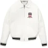 Avirex Icon Leather Bomber Jacket White