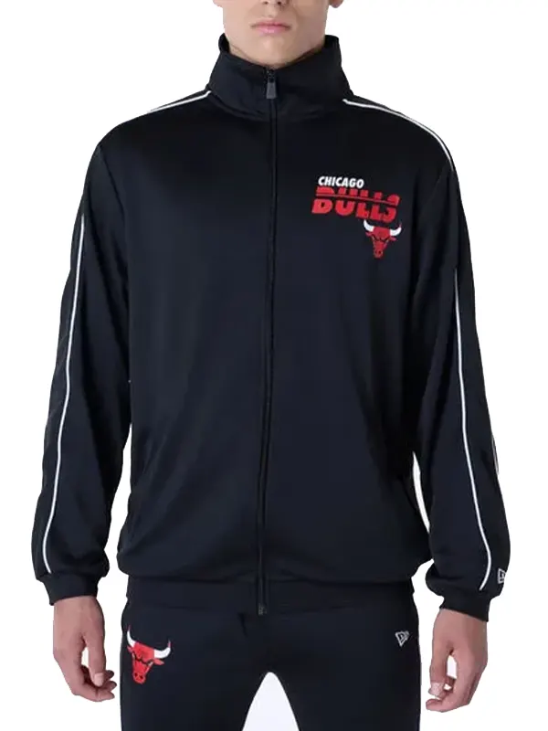 Chicago Bulls NBA Track Top Black Jacket