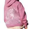 Everything Comes In Waves Hoodie Pink Palm Puff