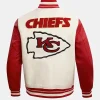 Kansas City Chiefs Tyler Hynes White and Red Varsity Jacket