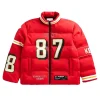 Off Season Travis Kelce Chiefs Player Puffer Jacket Red