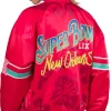 Starter Red Super Bowl LIX Interception Full-Snap Varsity Jacket For Women