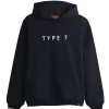 TYPE 7 Text Logo Hoodie Black