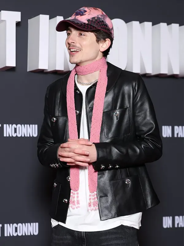 Timothée Chalamet Black Leather Jacket