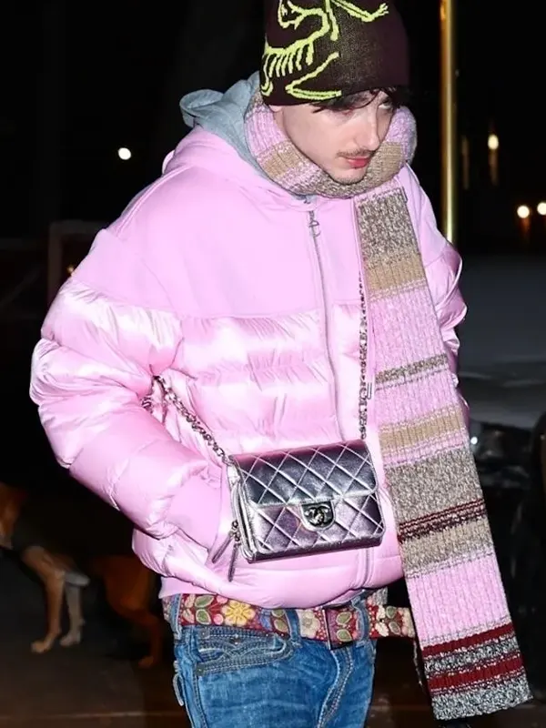 Timothee Chalamet Telfar Puffer coat