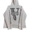 Vlone x Juice Wrld Fighting Demons Bones White Hoodie