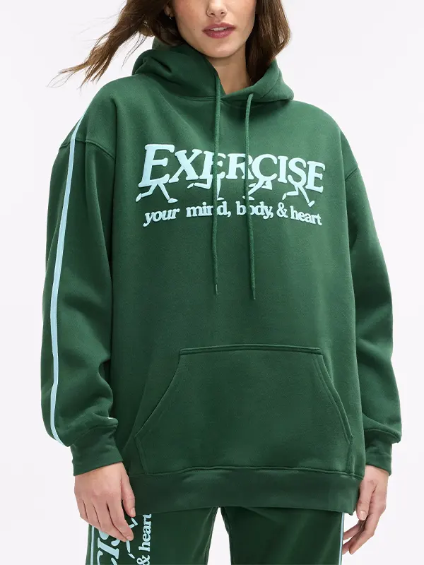 Exercise Your Mind, Body & Heart Oversized Hoodie